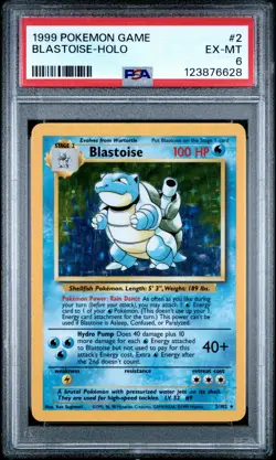 1999 POKEMON BASE SET UNLIMITED #2 BLASTOISE-HOLO PSA 6 - Image 1