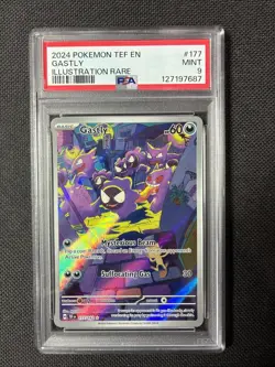Pokemon TGC Temporal Forces Ghastly Illustration Rare 177/162 PSA 9 - Image 1