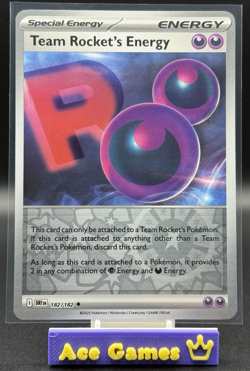 Team Rocket's Energy 182/182 Sv10: Destined Rivals Reverse Holo Pokemon TCG NM - Image 1