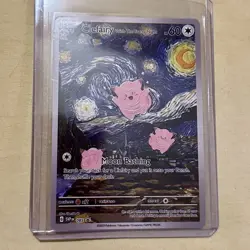 Pokemon Clefairy Starry Night Van Gogh Beautiful Moon ACG Star - Image 1