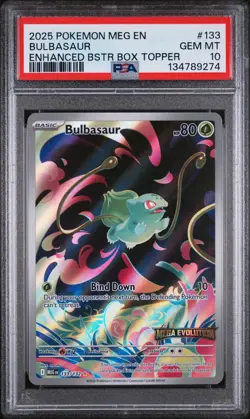PSA 10 BULBASAUR #133 STAMPED MEGA ENHANCED BOX TOPPER 2025 POKEMON MEG EN - Image 1