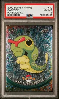 PSA 8 Caterpie • Topps Chrome Pokemon TV 2000 - Image 3