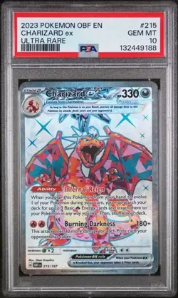 PSA 10 - 2023 Pokemon Obsidian Flames CHARIZARD EX #215 (9188) - Image 1