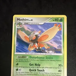 2008 Pokemon Mothim Lv. 41 42/100 Prerelease Majestic Dawn Uncommon Near Mint - Image 2