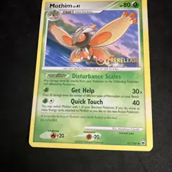 2008 Pokemon Mothim Lv. 41 42/100 Prerelease Majestic Dawn Uncommon Near Mint - Image 3