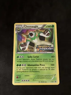 2015 Pokemon TCG : XY BREAK THROUGH PROMO CHESNAUGHT XY68 PRERELEASE HOLO NM - Image 1