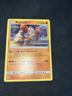 2017 Pokemon Regirock - SM74 - Prerelease Promo - Crimson Invasion NM-Mint - Image 1