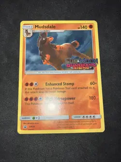 2017 Pokemon S&M Guardians Rising Prerelease Promo- Mudsdale SM20- NM- MINT - Image 1