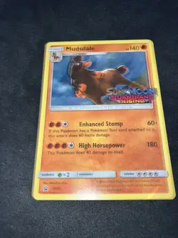 2017 Pokemon S&M Guardians Rising Prerelease Promo- Mudsdale SM20- NM- MINT - Image 4