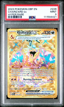 2023 POKEMON OBF EN-OBSIDIAN FLAMES HYPER RARE #228 CHARIZARD EX PSA 9 - Image 1