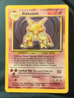 Pokemon TCG Alakazam Base Set 1/102 Holo Unlimited Holo Rare Nm/VLP - Image 1