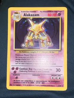 Pokemon TCG Alakazam Base Set 1/102 Holo Unlimited Holo Rare Nm/VLP - Image 2