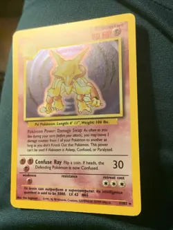 Pokemon TCG Alakazam Base Set 1/102 Holo Unlimited Holo Rare Nm/VLP - Image 3