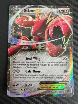 Pokemon TCG Scizor EX 76/122 XY BREAKpoint Holo Ultra Rare DMG - Image 1