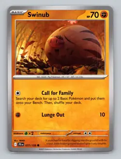 Swinub #077/159 Common Journey Together JTG EN Pokemon Scarlet & Violet - Image 1