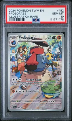 2024 POKEMON TWM EN-TWILIGHT MASQUERADE ILLUSTRATION RARE #182 PROBOPASS PSA 10 - Image 1