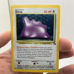 Pokemon Ditto 3/62 WotC Fossil Unlimited Holo Rare MP - Image 1