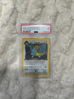 2000 Pokemon Team Rocket Dark Dragonite Holo 1st Edition PSA 7 #5/82 - Image 1