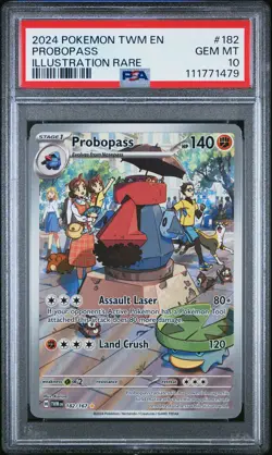 2024 POKEMON TWM EN-TWILIGHT MASQUERADE ILLUSTRATION RARE #182 PROBOPASS PSA 10 - Image 1