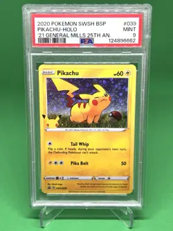 Pikachu SWSH039 PSA 9 .EN Black Star Promo - Pokemon Card - Image 1