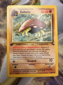 Kabuto 1st Edition LP 1999 Pokemon Fossil 50/62 FREE SHIPPING #9 - Image 1