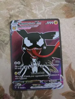 Pokemon CUSTOM Fan Art Venom Pikachu Vcos Full Art Holo - Image 1