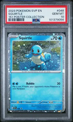 2023 POKEMON SVP EN-SV BLACK STAR PROMO 151 POSTER COLL #048 SQUIRTLE PSA 10 - Image 1