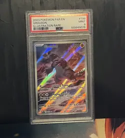 2023 Pokemon Paradox Rift Groudon Illustration Rare 199/182 Holo - PSA 9 Mint - Image 1