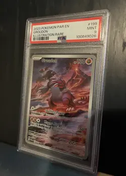 2023 Pokemon Paradox Rift Groudon Illustration Rare 199/182 Holo - PSA 9 Mint - Image 4