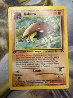 Kabuto 1st Edition MP+ 1999 Pokemon Fossil 50/62 FREE SHIPPING #14 - Image 1
