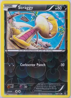 Scraggy - 66/111 - Reverse Holo - XY: Furious Fists - Pokemon - LP - Image 1