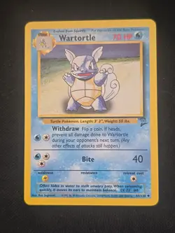 Wartortle 063/130 Base Set 2 Regular WOTC Vintage Pokemon TCG Lightly Played - Image 1