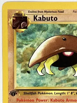Kabuto NM 50/62 1st Edition Fossil Pokemon TCG Regular - Image 3