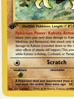 Kabuto NM 50/62 1st Edition Fossil Pokemon TCG Regular - Image 5