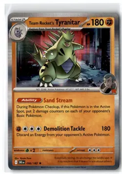 2025 Scarlet & Violet Series - Destined Rivals Team Rocket's Tyranitar #96 Rare - Image 1