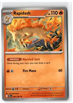 2025 Scarlet & Violet Series - Destined Rivals Rapidash #30 Uncommon - Image 1
