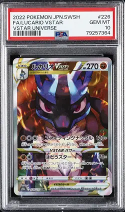 2022 POKEMON JPN SWORD & SHIELD VSTAR UNIVERSE FULL ART/LUCARIO VSTAR PSA 10 - Image 1