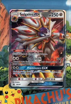Pokemon TCG Solgaleo GX SM104 Sun & Moon Black Star Promo Holo LP - Image 1