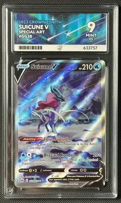 ACE 9 OC SUICUNE V GG38/GG70 CROWN ZENITH POKEMON CARD - Image 1