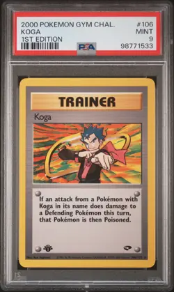 2000 POKEMON GYM CHALLENGE 1ST EDITION #106 KOGA PSA 9 - Image 1