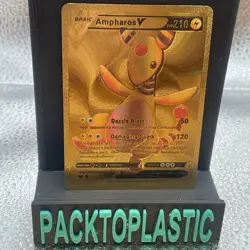 Ampharos V Gold Foil Fan Textured Vinyl Collector Pokemon Card 171/185 Promo P2 - Image 1