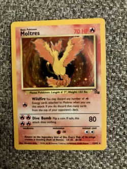 Pokemon TCG Moltres Holo #12 Fossil 1999 LP - Image 1