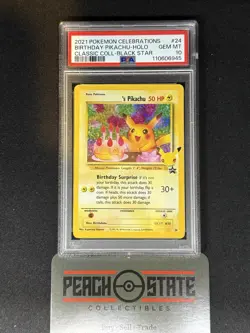 PSA 10 Celebrations Birthday Pikachu Classic Collection Black Star 24 Pokemon - Image 1