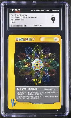 CGC 9 MINT Rainbow Energy Japanese Vs Series Holo Pokemon Card - Image 1