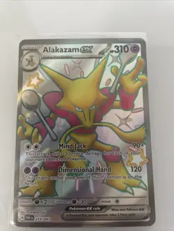 Pokemon TCG Shiny Alakazam ex 215/091 Paldean Fates Ultra Rare Full Art - Image 1