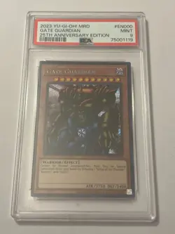 PSA 9 Yugioh Gate Guardian MRD-EN000 Secret Rare 25th Anniversary - Image 1