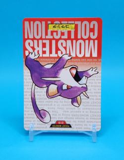 Pokemon Card Japanese - Rattata No. 019 - Bandai Carddass - Red - Image 2