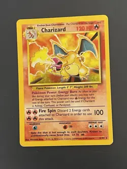 Pokemon TCG Charizard 1999 Holo Rare Card 4/102 Base Set Unlimited HP Heavy Play - Image 1