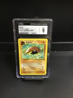 Kabuto 1999 Pokemon Fossil Unlimited 50/62 MINT Graded Card Slab CGC 9 - Image 1