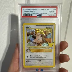 PSA 10 Gem Mint Cleffa 20/111 Celebrations TCG Pokemon Card Classic - Image 1